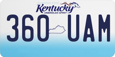 KY license plate 360UAM