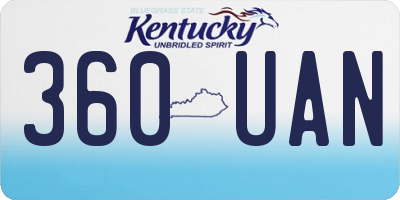 KY license plate 360UAN