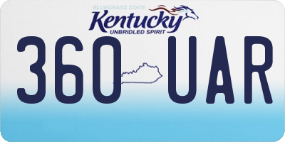 KY license plate 360UAR