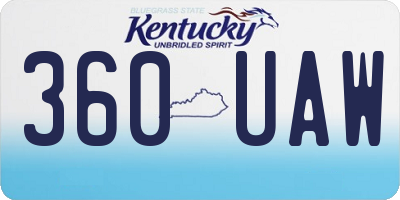 KY license plate 360UAW