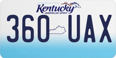 KY license plate 360UAX