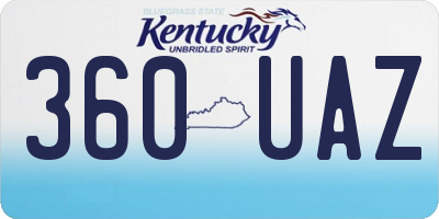 KY license plate 360UAZ