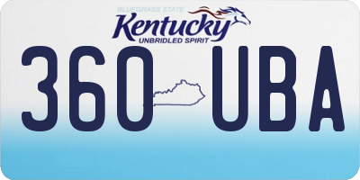 KY license plate 360UBA
