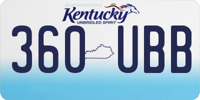 KY license plate 360UBB