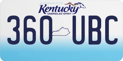 KY license plate 360UBC