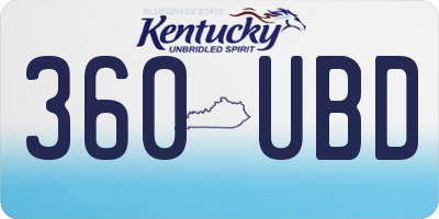 KY license plate 360UBD