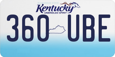 KY license plate 360UBE