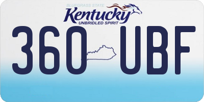 KY license plate 360UBF