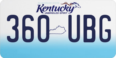 KY license plate 360UBG
