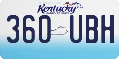 KY license plate 360UBH