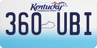 KY license plate 360UBI