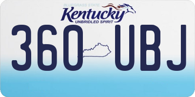 KY license plate 360UBJ