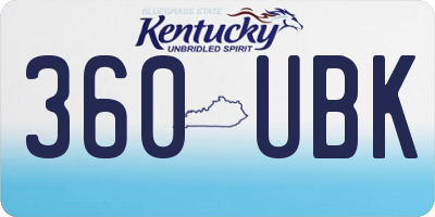 KY license plate 360UBK