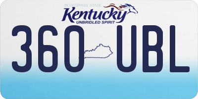 KY license plate 360UBL