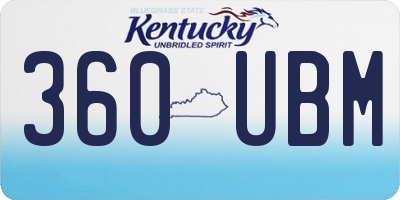 KY license plate 360UBM