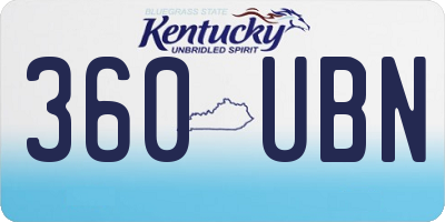 KY license plate 360UBN