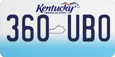 KY license plate 360UBO