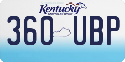 KY license plate 360UBP
