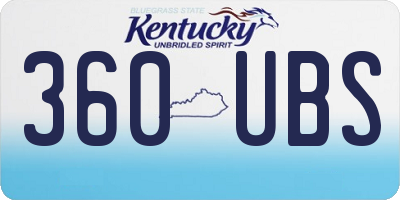 KY license plate 360UBS