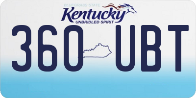 KY license plate 360UBT