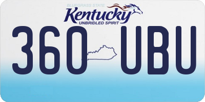 KY license plate 360UBU