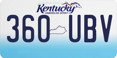 KY license plate 360UBV
