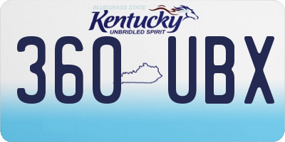KY license plate 360UBX