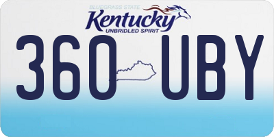 KY license plate 360UBY