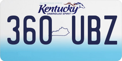 KY license plate 360UBZ