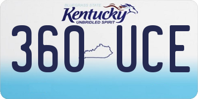 KY license plate 360UCE