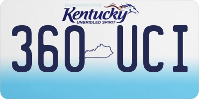 KY license plate 360UCI