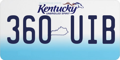 KY license plate 360UIB