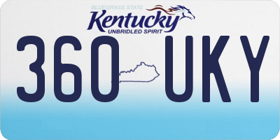 KY license plate 360UKY
