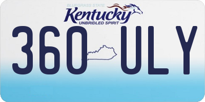 KY license plate 360ULY