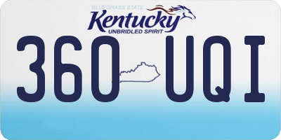 KY license plate 360UQI