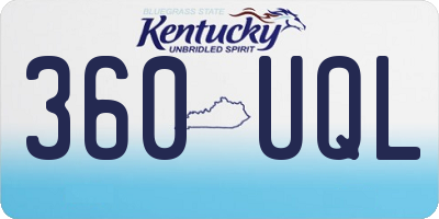 KY license plate 360UQL