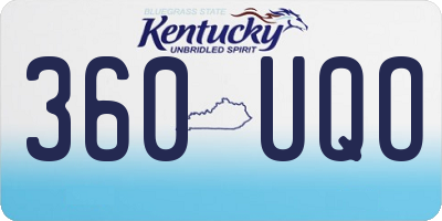 KY license plate 360UQO