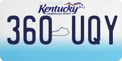 KY license plate 360UQY