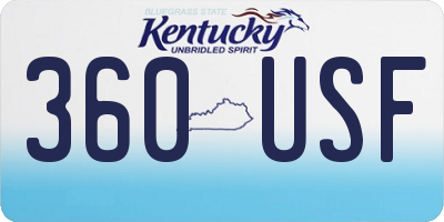 KY license plate 360USF