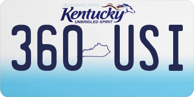 KY license plate 360USI