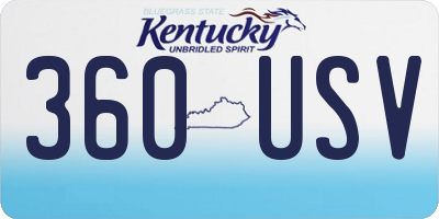KY license plate 360USV