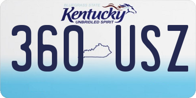 KY license plate 360USZ
