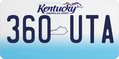 KY license plate 360UTA