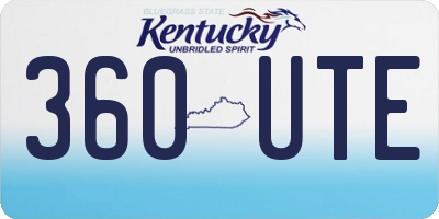 KY license plate 360UTE