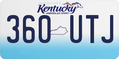 KY license plate 360UTJ