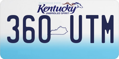 KY license plate 360UTM