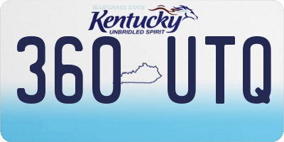 KY license plate 360UTQ