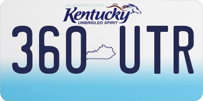 KY license plate 360UTR