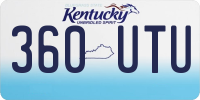 KY license plate 360UTU