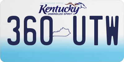 KY license plate 360UTW